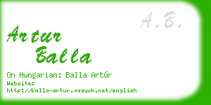 artur balla business card
